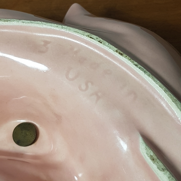 Vintage Pink Leaves Serving Dish With Handle - Picture 8 of 11